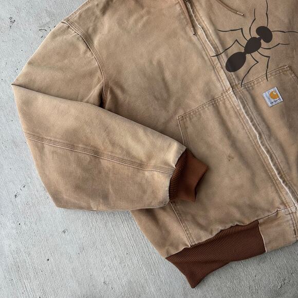 Vintage Y2K Carhartt J131 brown hooded active work wear jacket - Picture 2 of 8